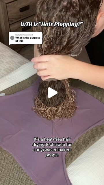 the hair plop on Instagram: "Drying your wavy or curly hair with the hair plop will...  ✓ Minimize Frizz  ✓ Decrease Breakage ✓ Prevent Heat Damage ✓ Cut Down Your Drying Time  ✓ Improve Hair Health   Did I convince you yet?  #hairplop #hairplopping #hairplopmethod #hairploptutorial #wavyhairstyling #wavyhairroutine #wavedefinition #frizzyhairtip" Net Plopping Curly Hair, How To Plop Curly Hair, Plopping Curly Hair, Heat Free Hairstyles, Wavy Or Curly Hair, Frizzy Hair Tips, Hair Plopping, Hair Falls, Dry Curly Hair