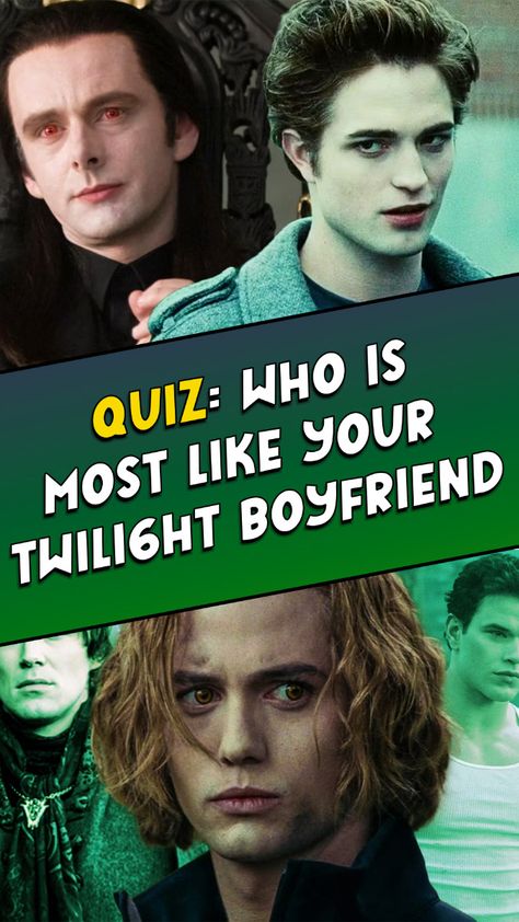 Embrace the night with our 'Who is Your Sexy Twilight Romance?' quiz. Find out which vampire heartthrob is your perfect match in the moonlight. #quiz #quizzes #test #tests #trivia #twilight #boyfriend #vampires #romantic #love #lovestory Vampire Quiz, Twilight Quiz, Twilight Romance, Vampire Boyfriend, Boyfriend Quiz, Passionate Romance, Vampire Love, Quizzes For Fun, Twilight Saga