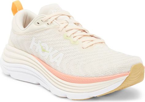 HOKA Gaviota 5 Running Shoe (Women) | Nordstrom Running Shoes Hoka, Preppy Running Shoes, Cute Hoka Shoes, Hoka Shoes Outfit, Hokas Outfit, Hoka Shoes Woman, Cute Tennis Shoes, Preppy Sneakers, Cute Running Shoes