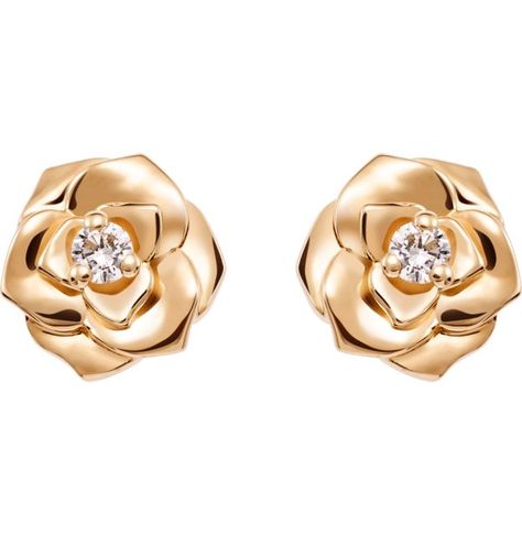 Pendientes Piaget Rosa Piaget Rose, Classic Diamond Earrings, Rose Gold Diamond Earrings, Piaget Jewelry, Luxury Jewelry Store, Rose Stud Earrings, Rose Gold Earrings Studs, Rose Gold Studs, Luxury Earrings