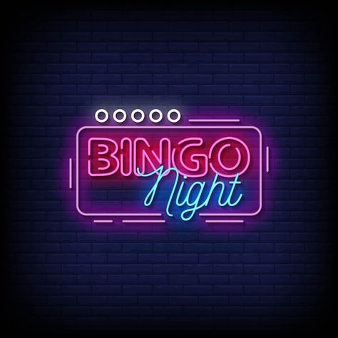 Bingo night neon signs style text vector | Premium Vector #Freepik #vector #neon-elements #lotto #bingo-game #bingo-balls Bingo Advertisement, Bingo Background, Bingo Aesthetic, Waldemar Strempler, Bingo Event, Bingo Balls, Music Bingo, Game Bingo, Bingo Party