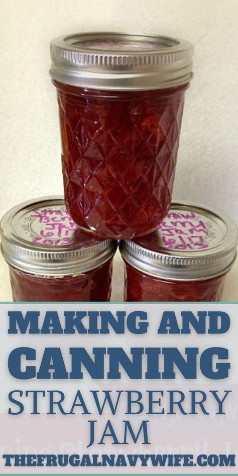 Canning anything can be intimidating but it's really easy. I started with canning strawberry jam. Strawberry Jam is the best thing to start off with Canning just to get the hang of it. Canning Strawberry Jam, Water Bath Canning Recipes, Jam Strawberry, Canned Strawberries, Living Frugal, Recipe For Beginners, Easy Meals For Two, Canning Tips, Navy Wife