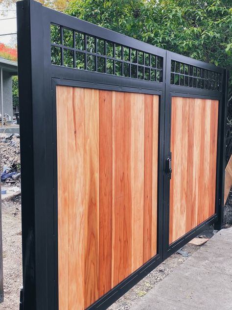 Gates | Fences | Doors | Railings | Fabrication & Installation | Welding Services House Front Gate, Metal Fence Gates, Wooden Gate Designs, Metal Gates Design, Wooden Gates Driveway, Backyard Gates, Metal Garden Gates, Timber Gates, Gate Designs Modern