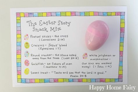 5 Free Easter Printables - Keri Lynn Snyder Easter Story Snack, Easter Snack Mix, Easter Snack, Christ Centered Easter, Easter Sunday School, Happy Home Fairy, Somebunny Loves You, Easter Snacks, Resurrection Day