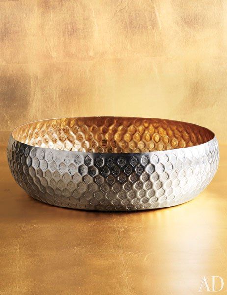 Hammered-aluminum bowl from Apartment 48, $85 Metal Photography, Metal Bowls, Kitchen Vibes, Copper Collection, Jeff Lewis, Bookshelf Design, Metal Bowl, Interior Design Business, Apple Wallpaper Iphone