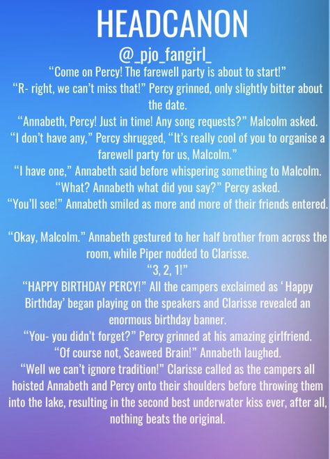 Percabeth Headcannons, Hoo Headcanons, Percabeth Headcanon, Percy Jackson Annabeth Chase, Head Cannons, Percy Jackson Ships, Rick Riordan Series, Percy Jackson Head Canon, Percy And Annabeth