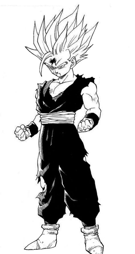 Youbiwara Gohan Ssj2, Madara Susanoo, Goku Manga, Dbz Manga, Image Dbz, Dragon Z, Dragon Ball Tattoo, Dbz Art, White Drawing