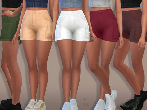 The Sims Resource - Sunday Cargo Shorts 9094 Sims 4 Cc Cargo Shorts, Sims 4 Game Packs, Short Social, Sims 4 Cc Skin, Sims 4 Downloads, Female Shorts, Low Rise Shorts, Beige Shorts, Sims Community