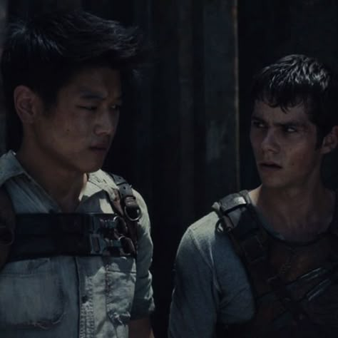 minho & thomas Minho And Thomas, Thomas And Minho, Dystopian Men, The Maze Runner Aesthetic, Minho Maze Runner, Minho Tmr, Thomas And Dylan, Maze Runner Aesthetic, Ivy Trio