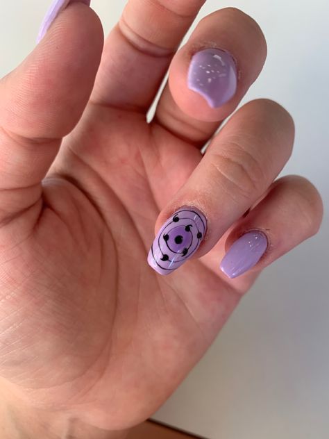 Anime Nail Ideas Naruto, Sasuke Nail Art, Naruto Nail Ideas, Anime Themed Nails Simple, Anime Nails Inspiration, Anime Acrylic Nail Designs, Bleach Nails Anime, Uchiha Nails, Sasuke Nails