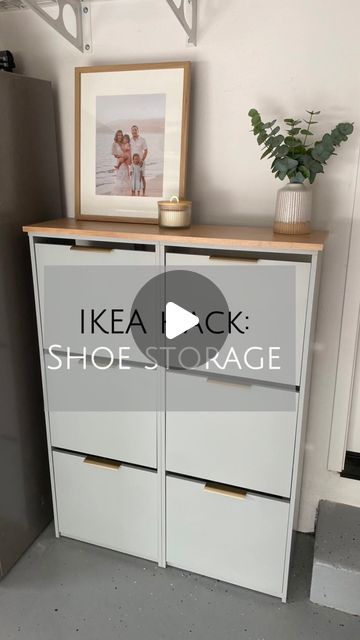 Small Hall Shoe Storage Ideas, Shoes Storage Ideas Ikea, Shoes Cabinet Diy Ideas, Ikea Shoe Shelf Hack, Shoes Shelf Ikea, Nordli Shoe Storage, Ikea Cabinets Hack, Ikea Shoe Hacks, Hallway Wardrobe Ideas Entrance