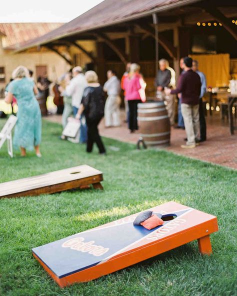 rebecca clay rehearsal dinner cornhole Cabin Rehearsal Dinner, Bonfire Rehearsal Dinner, Rehearsal Dinner Game, Rehearsal Dinner Checklist, Rehearsal Dinner Games, Rehearsal Dinner Themes, Bbq Rehearsal Dinner, Rehearsal Dinner Planning, Outdoor Rehearsal Dinner