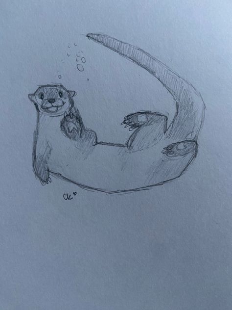 Just a quick little otter sketch for fun Small Sketches Ideas, Drawing References Animals, Sea Otters Drawing, Simply Drawings Sketches, Cute Water Animals Drawings, Simple Water Drawing, Drawings Ideas Animals, Sketch Book Animals, Easy Art Ideas Drawing Sketch