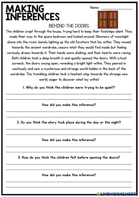 Inferential Comprehension Activities, 4th Grade Ela Worksheets, Making Inferences Worksheet, Inferring Activities, Inference Worksheet, Making Inferences Activities, Inference Activities, English Units, Ela Worksheets