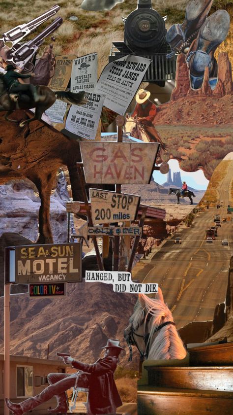 #cowboys #aesthetics #moodboard #collage #aesthetic Western Mood Board, Cowboys Aesthetic, Cowboy Moodboard, Punchy Western Wallpaper Iphone, Cowboy Aesthetic Wallpaper, Modern Cowboy Aesthetic, Vintage Cowboy Aesthetic, Cowboy Collage, Retro Western Aesthetic