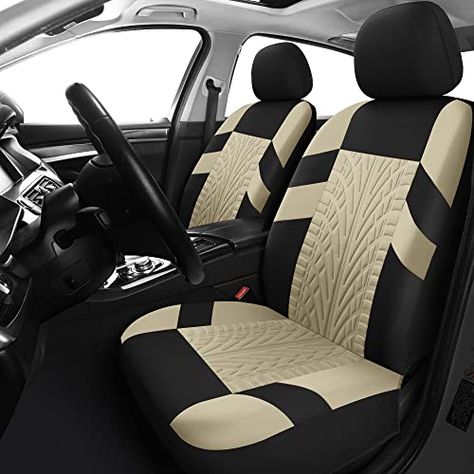 Limited-time deal: Pariitadin Car Seat Covers Front Pair, Washable and Breathable Seat Covers for Cars, Universal Fit Car Interior Covers for Most Sedan Truck SUV, Black/Beige Sedans, Bench Seat Covers, Car Interior Upholstery, Seat Belt Buckle, Car Seat, Fit Car, Automotive Interior, Rear Seat, Car Covers