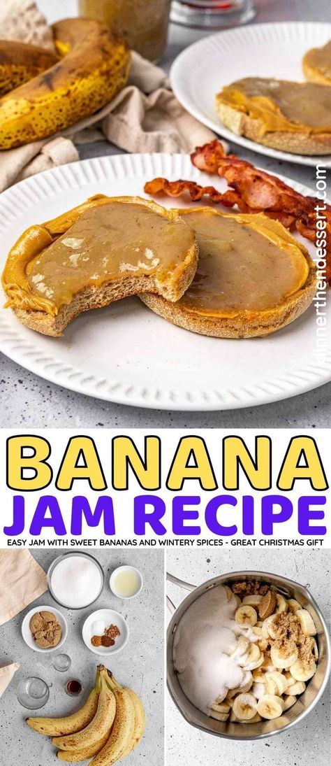 Banana Jam Recipe, Spiced Jam, Fried Banana Peppers, Canning Jams, Banana Jam, Easy Jam, Bread Jam, Lady Marmalade, Homemade White Bread