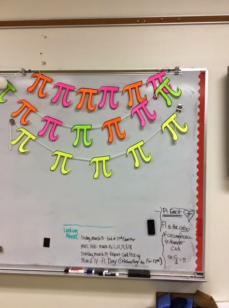 Mathematics Day Board Decoration, Pi Day Decorations, Liczba Pi, Pi Day Facts, Pi Math Art, Makerspace Design, Pi Day Activities, Soft Board Decoration, Math Signs