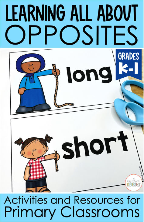 Learning is more fun with games and hands-on activities. Before handing out worksheets to practice opposites, build a foundation with these engaging and interactive ideas for kids in preschool, kindergarten, and first grade. This blog post for primary teachers is loaded with our favorite picture books and activities for young children, plus TONS of really fun ideas for celebrating Opposite Day in January. Before you finish your planning, come take a look. Let's go! Learning Opposites Preschool, Opposite Activities For Preschool, Opposites Activities Preschool, Opposites Activities, Opposites For Kids, Opposites Preschool, Fun Lesson Plans, Books And Activities, Games Kids