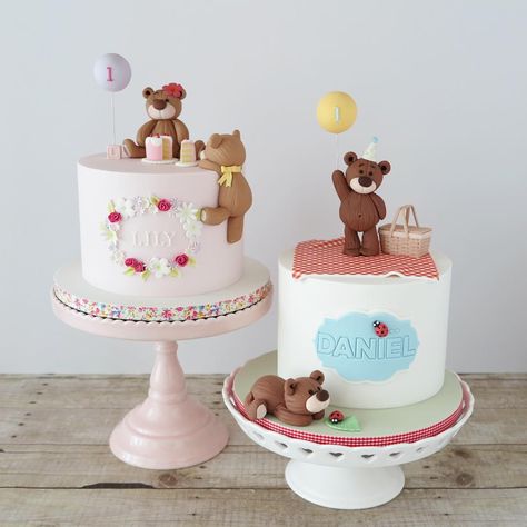 Teddy Bear Birthday Cake, Teddy Bear Picnic Birthday Party, Teddy Bear Birthday Party, Picnic Cake, Picnic Birthday Party, Bear Picnic, Teddy Bear Birthday, Teddy Bear Cakes, Bear Birthday Party