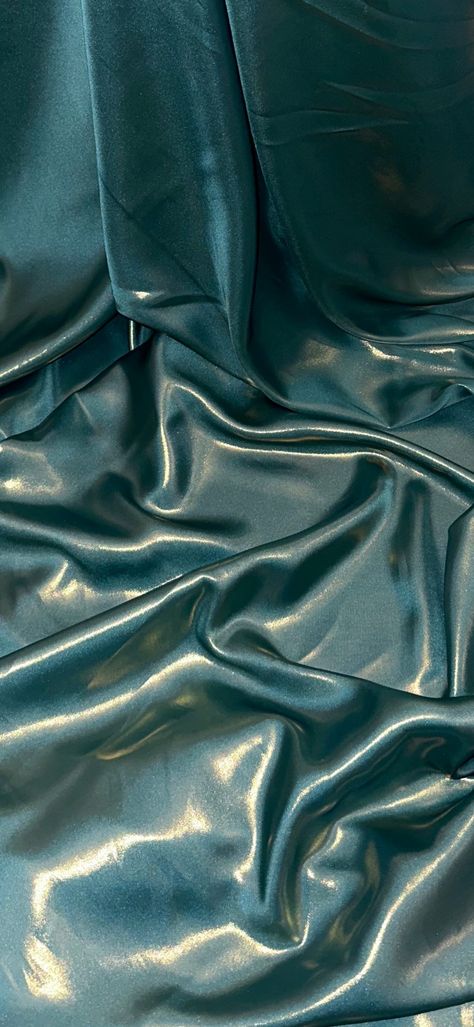 Our shimmer satin has a superior drape like no other. This luxurious fabric has a soft touch and glows beautifully creating a perfect blend between the shimmer and satin. Perfect for all types of dressmaking, crafting, decorating and various other projects.  *Colours may vary due to different screens.  *Width 58 inches *Synthetic *Machine Washable *If you order more than 1 meter, fabric will come as one continuous length. *Fast Delivery Before you go please check out our other items. We offer combined postage and special delivery. Lastly, we would appreciate if you can leave us feedback once items are received. Thank you. Luxury Material Board, Types Of Clothes Fabrics, Satin Aesthetic, Satin Fabric Texture, Fabrics Texture, Teal Aesthetic, Room Box Miniatures, Fabric Photography, Turquoise Fabric