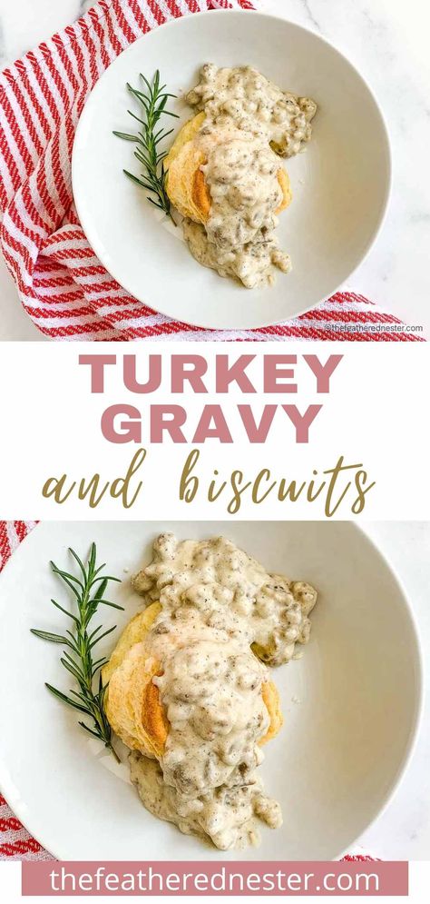 Ground Turkey Gravy And Biscuits, Turkey Gravy Over Biscuits, Biscuits And Gravy With Turkey Sausage, Biscuits And Turkey Gravy, Turkey Biscuits And Gravy, Turkey Sausage Gravy And Biscuits, Turkey Brunch Ideas, Turkey Breakfast Ideas, Healthy Sausage Gravy