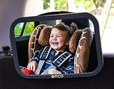 Onco Baby Car Mirror - Peace of Mind to Keep an Eye on Baby in a Rear Facing Child seat - Premium Black Frame: Amazon.co.uk: Baby Car Seat Mirror, Baby Car Seat Mirror, Rear Facing Car Seat, Baby Mirror, Baby Car Mirror, Baby Car Seat, Red Baby, Newborn Essentials, Kids Seating