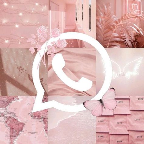 Pastel Pink Whatsapp Icon, Widget Icon Pink Aesthetic, Phone Widgets Ideas Pink, Whats App Icon Aesthetic, Pink Icon Whatsapp, Pink Icons For Apps Aesthetic, Whatsapp App Icon Aesthetic, Aesthetic Whatsapp Icon, Pastel Pink Aesthetic Icon