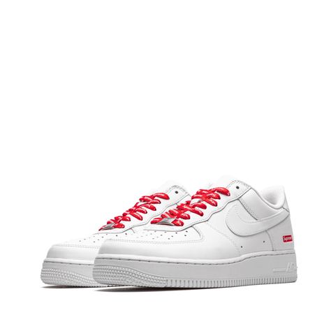 Supreme Air Force 1, Air Force 1 Outfit Men, White Supreme, Air Force 1 Outfit, Supreme Shoes, White Air Force 1, White Air Forces, Nike Airforce 1, Air Force 1 Custom