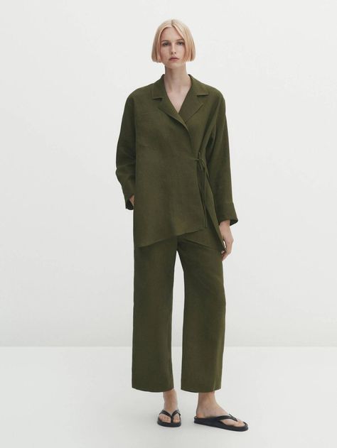 Massimo Dutti Summer 2023 Review: The Best-Quality Items | Who What Wear UK Massimo Dutti Outfit, 2023 Review, Kimono Blazer, Linen Wrap Skirt, Green Kimono, Linen Kimono, Massimo Dutti Women, Orange Blazer, High Street Fashion