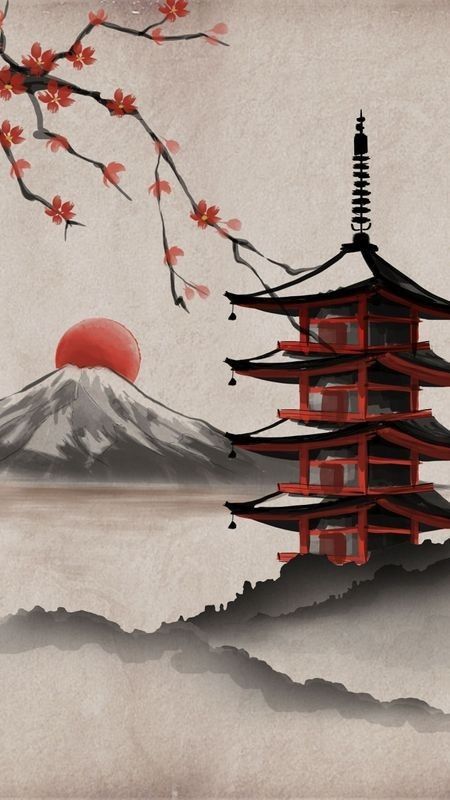 Awesome Meme, Japanese Inspired Art, Japan Spring, Japan Landscape, Japan Painting, Chinese Landscape Painting, Geisha Art, Japanese Drawings, Cocoppa Wallpaper