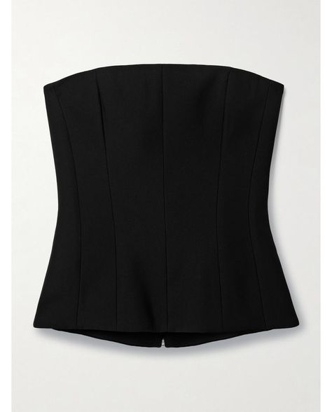 Monot Strapless Crepe Bustier Top Moda Operandi Top, Miranda Hobbs, Black Bustier Top, Flowy Skirts, Top Noir, Fancy Shirt, Tailored Skirt, Top Bustier, Black Bustier