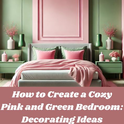 How to Create a Cozy Pink and Green Bedroom: Decorating Ideas & Inspiration Pink Emerald Green Bedroom, Emerald Green And Pink Bedroom, Pink And Green Bedroom Aesthetic, Green Pink Bedroom, Pink And Green Decor, Emerald Green Bedroom, Pink And Green Bedroom, Pink Green Bedrooms, Emerald Green Bedrooms