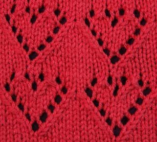 Heart 2 Heart Stitch free pattern lace knitting Heart Stitch, Lace Knitting Stitches, Knitted Heart, Lace Knitting Patterns, Knit Stitch Patterns, Knit Stitch, Stockinette Stitch, Knitting Tutorial, Knitting Techniques