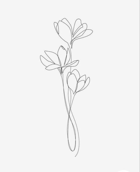 Continuous Line Tattoo, Alas Tattoo, Forearm Flower Tattoo, One Line Tattoo, Small Girly Tattoos, Single Line Tattoo, Mom Tattoo Designs, Spine Tattoos For Women, Birth Flower Tattoos