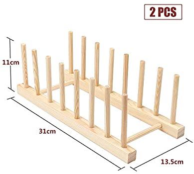 Wooden Plate Rack, Pot Lid Holder, Kitchen Cupboard Storage, Drying Rack Kitchen, Bamboo Shelf, Plate Storage, Plate Rack, Drawer Inserts, Wooden Plate