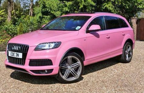 Pink Audi, Confident Men, Pink Wheels, Pink Clocks, Pink Cars, Big Girl Toys, Bike Trailer, Mid Size Suv, Car Inspiration