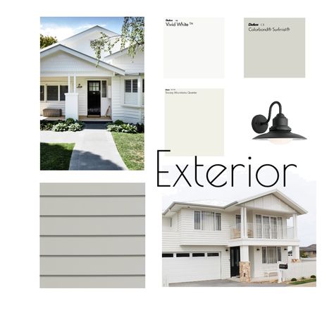 Snowy Mountain Quarter Exterior, Dulux Snowy Mountains Half Exterior, White Textured Render Exterior, Dulux Whisper White Exterior, Dulux Shale Grey Exterior, Home Gym Design Garage, Exterior Color Palette, Exterior Color Schemes, Beach House Exterior