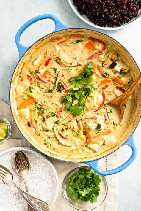 Brothy Thai Curry With Silken Tofu And Herbs, Thai Green Curry With Tofu, Healthy Spring Dinner Recipes, Healthy Spring Dinner, My Pocket Kitchen, Tofu Green Curry, Gina Livy, Spring Dinner Recipes, Curry With Tofu