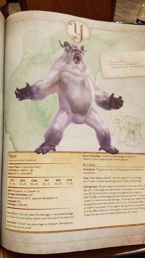 Ice Monster, Monster Manual, Dnd Stats, Snow Monster, Monster Legends, Dungeon Master's Guide, Dungeons And Dragons 5e, Christmas Campaign, D D Monsters