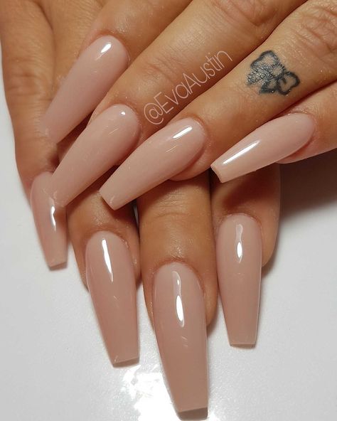 Natural Acrylic Nails Long Ballerina, Neutral Long Nails, Long Neutral Acrylic Nails, Nails Acrylic Coffin Long Baddie, Nude Tan Nails, Beige Nails Acrylic, Nude Ballerina Nails, Xl Ballerina Nails, Long Nude Acrylic Nails