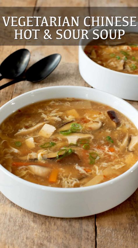 Tofu Broth Soup, Vegetable Tofu Soup, Tofu In Soup Recipes, Hot And Sour Soup Vegetarian, What To Make With Vegetable Broth, Vegetarian Hot And Sour Soup, Mushroom Tofu Soup, Tofu Stew Vegetarian, Chinese Tofu Soup