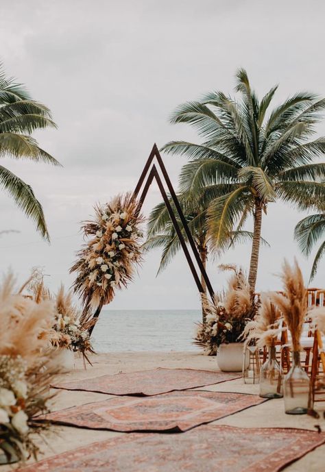 Boho Lgbtq Wedding, Lesbian Beach Wedding Ideas, Tulum Wedding Ceremony, Bohemian Beach Wedding Decorations, Beach Wedding Tulum, Boho Mexico Wedding, Tulum Wedding Decor, Beach Wedding Ideas Dresses, Tulum Wedding Venue Mexico