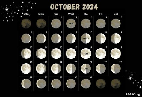 October 2024 Moon Calendar New Moon October 2024, Moon Calendar 2024, October Moon Phases, Full Moon Dates, October Moon, Moon Phases Calendar, Moon Stages, Moon Date, Science Classroom Decorations