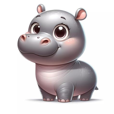 Cute Baby Animals Drawings, Hippopotamus Illustration, Hippo Illustration, Hippo Cartoon, Baby Hippopotamus, Cartoon Hippo, Kids Toy Boxes, Lesson Plans For Toddlers, Baby Animal Drawings