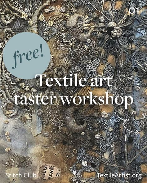 🧵 FREE 10-day textile art taster workshop with the incredible Deb Cooper. 🎨 Registration now open! From first stitch to transforming fabrics with tea and rust dyes, every step is an opportunity for artistic exploration. Create stunning, personal artwork whether you’ve never picked up a needle and thread in your life or you’re a seasoned stitcher! Comment "Textile art taster" for how to register. #TextileArtWorkshop #StitchAndDye #FreeCreativeCourse #TextileArtTaster #StitchClub Textile Art Ideas, Textile Art Techniques, Rust Dye, September 2024, Now Open, The Loop, Community Art, Needle And Thread, Art Techniques