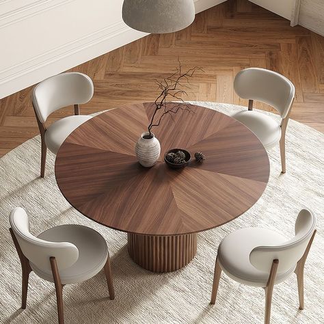 Modern Circle Dining Table, Circle Dining Table, Dining Table Ideas, Ring Vector, Circle Chair, Dining Table Design Modern, Apartment Dining Room, Circular Dining Table, Round Dining Room Table