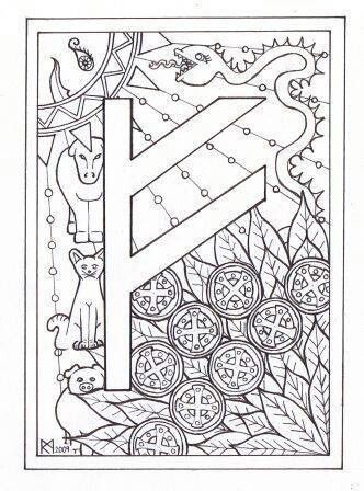 Fehu........runes Fehu Rune, Witch Coloring Pages, Norse Symbols, Futhark Runes, Norse Runes, Book Of Shadow, Adult Colouring Pages, Witchy Crafts, Elder Futhark