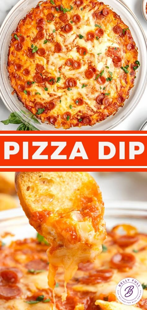 Pizza Dip Recipe - Belly Full Crockpot Pizza Dip, Easy Pizza Dip, Pizza Dip Recipes, Pepperoni Pizza Dip, Dip Dip, Pizza Dip, Pizza Appetizers, Healthy And Unhealthy Food, Favorite Recipes Chicken