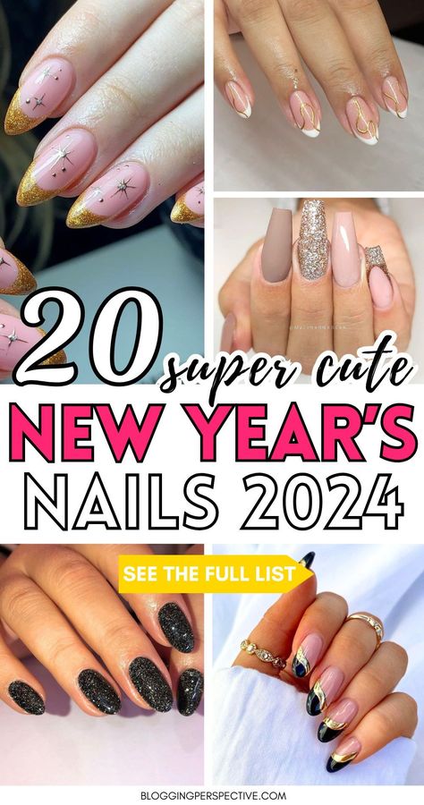 Slay your look with these fab New Year’s Nails! Choose from elegant New Year’s Eve nails to dazzling New Year’s nails 2024, and find the perfect NYE nails to match your style. Check out New Years nail designs and trendy NYE nail art to make a statement. For more inspo, explore classy New Years nails, New Year Nails 2024, and New Years Eve nails ideas on the blog! Ny Eve Nails, Almond Glam Nails, Nye Nail Designs, New Years Nail Colors, Classy New Years Nails, Nye Nail Art, New Years Nail, New Year Nails, Year Nails